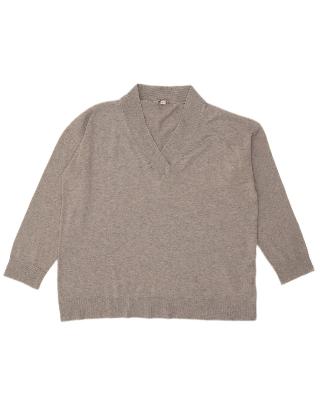 Gap Dame Oversized V-hals Jumper Sweater UK 16 Large Grå Flecked