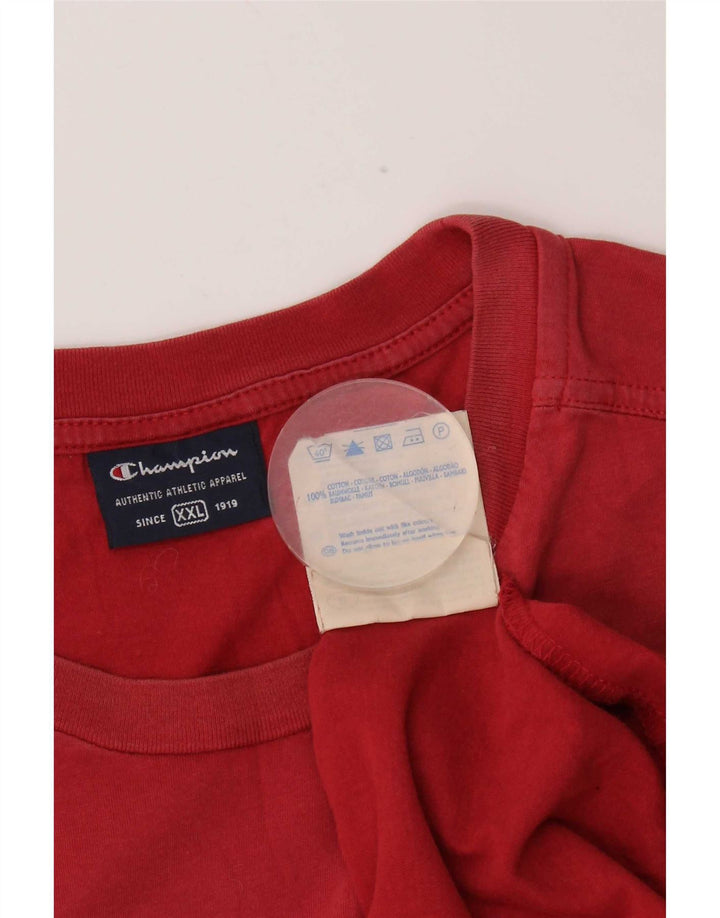 Champion Dame Grafisk T-Shirt Top 2XL Rød Bomuld