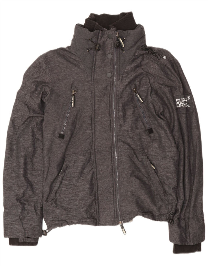 Superdry Regnjakke til kvinder UK 14 Medium Grey Nylon