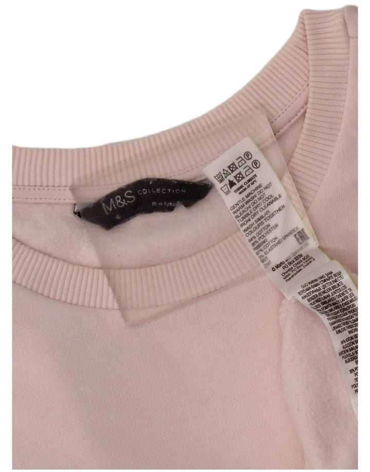 Marks & Spencer Dame Sweatshirt Jumper UK 16 Large Pink Bomuld