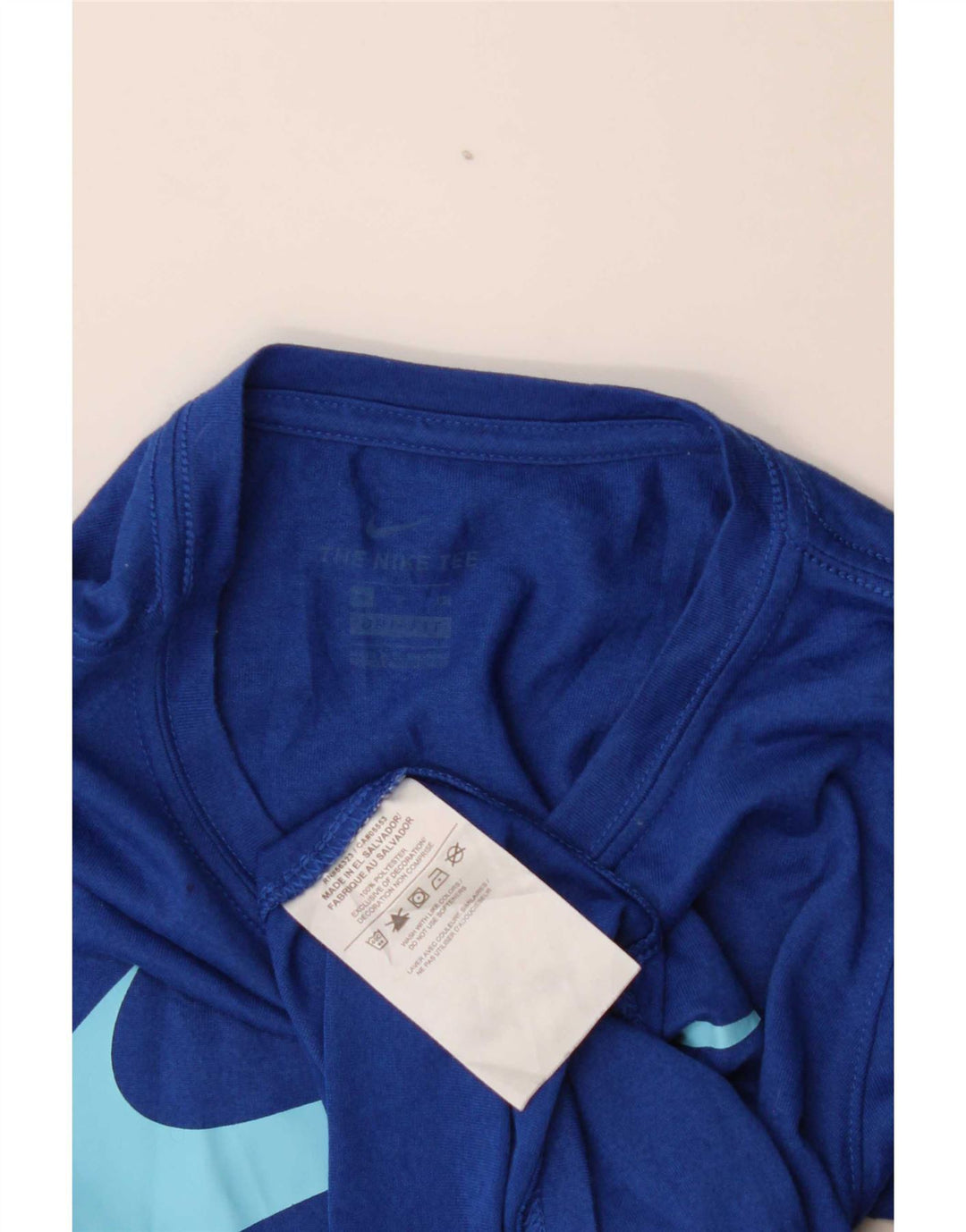 Nike Boys Dri Fit grafisk T-shirt top 9-10 år blå polyester