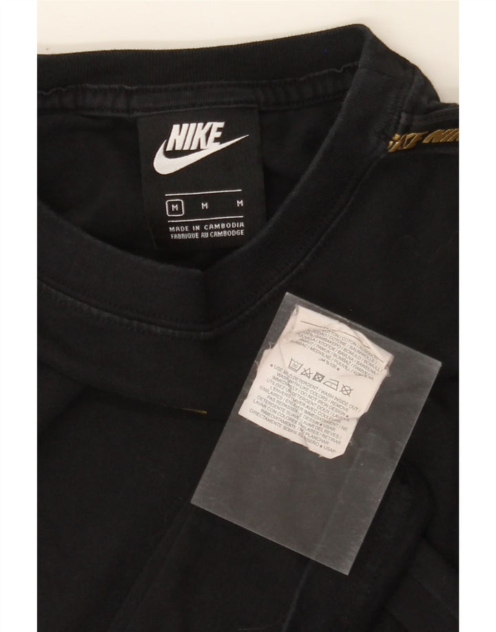 NIKE Womens Graphic Sweatshirt Jumper UK 14 Medium Black Cotton Vintage Nike and Second-Hand Nike from Messina Hembry 