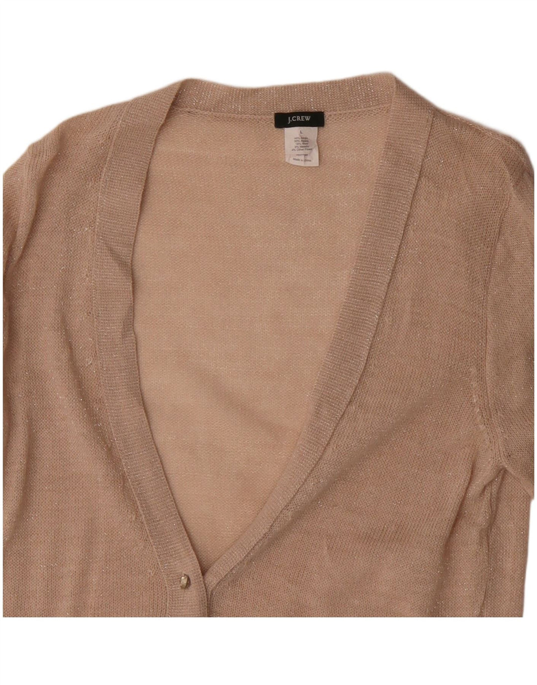 J. Crew Dame Cardigan Sweater UK 16 Stor Beige Akryl