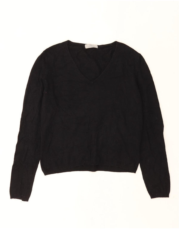 Marks & Spencer Womens Crop V-hals sweater UK 14 Medium Black