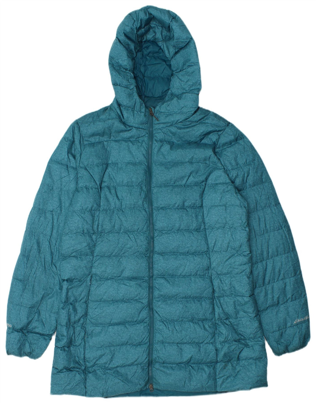 EDDIE BAUER Dame hætte polstret frakke UK 14 Large Blue