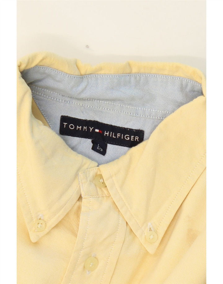 TOMMY HILFIGER Mens Shirt Large Yellow Cotton Vintage Tommy Hilfiger and Second-Hand Tommy Hilfiger from Messina Hembry 