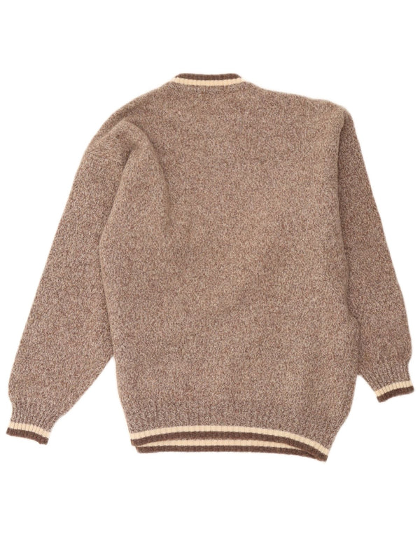 Renato Balestra Herre Crew Neck Jumper Sweater Large Brown Flecked