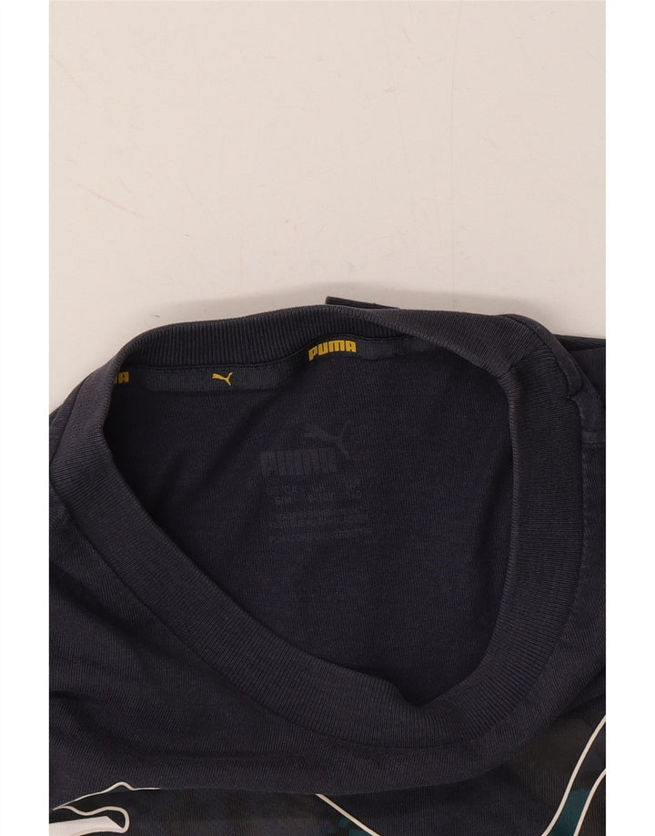 PUMA Boys Graphic Top Long Sleeve 9-10 Years Navy Blue Vintage Puma and Second-Hand Puma from Messina Hembry 