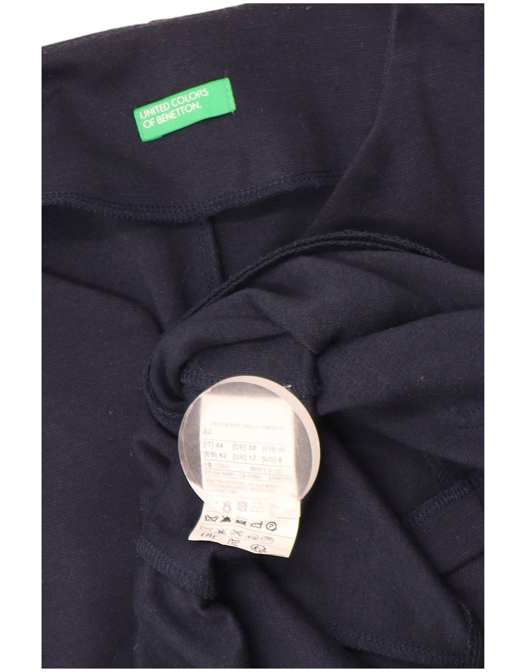 Benetton Dame 1 Knap 1 Knap Blazer Jakke UK 12 Medium Navy Blue