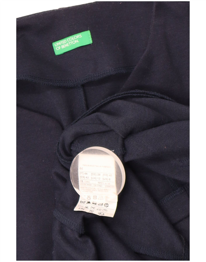 Benetton Dame 1 Knap 1 Knap Blazer Jakke UK 12 Medium Navy Blue