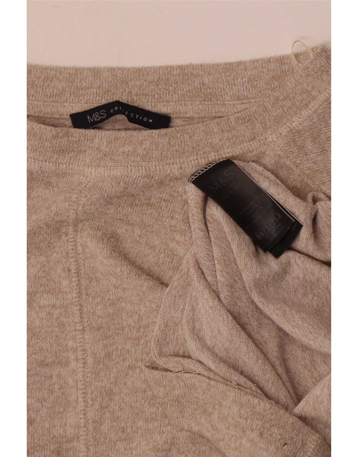 Marks & Spencer T-shirt top til kvinder UK 12 Medium Beige Viscose