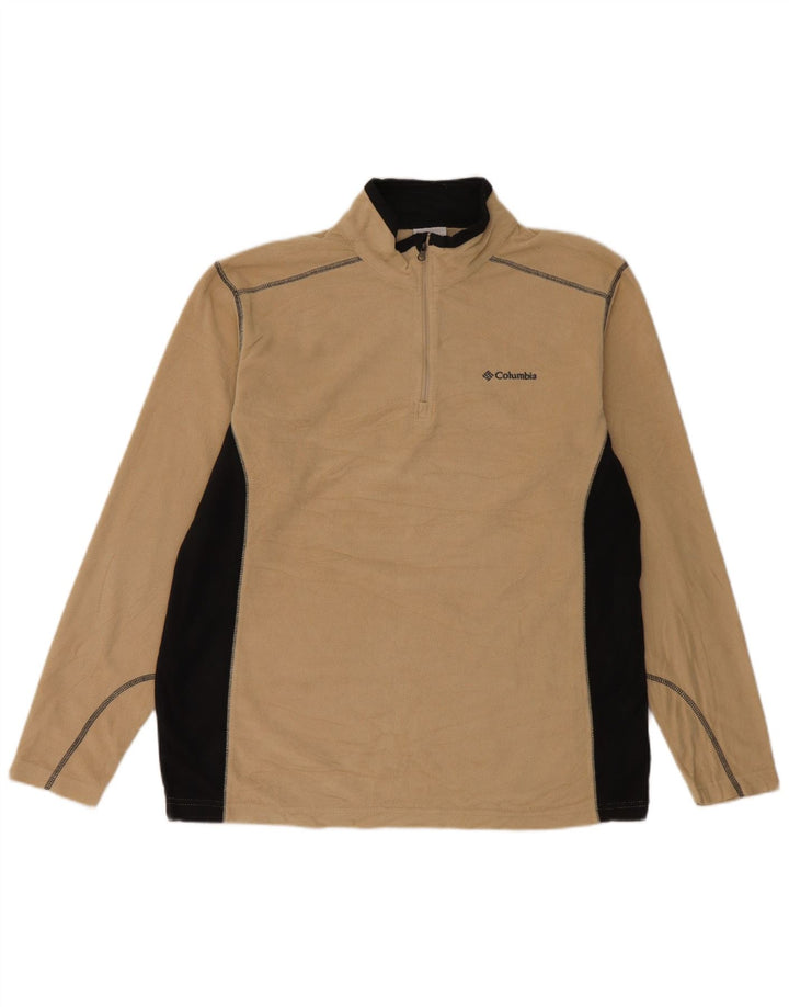 Columbia Herre lynlås hals Fleece Jumper Stor Beige Colourblock Polyester