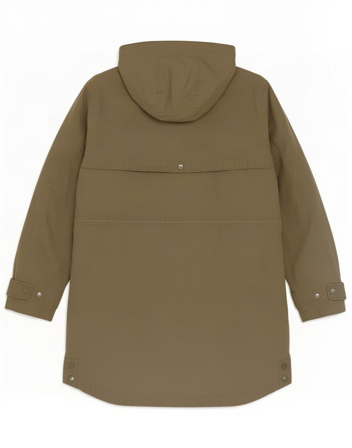 Joules Regnfrakke med hætte til kvinder UK 12 Medium Khaki