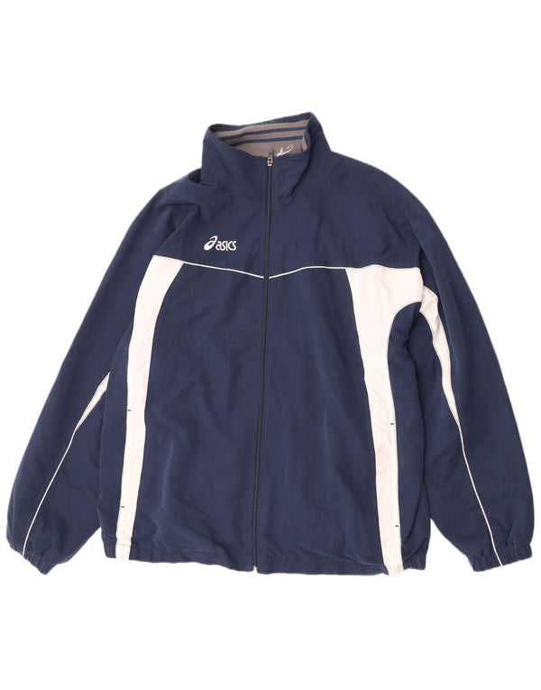 Asics Træningsdragt til mænd Topjakke XL Marineblå Colourblock Polyester
