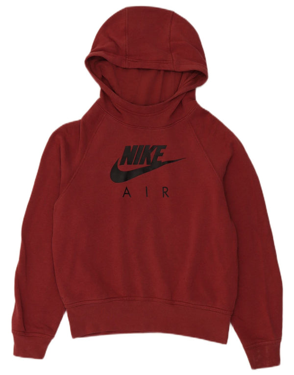 Nike Dame Grafisk Oversized Hoodie Jumper UK 10 Small Bourgogne Bomuld