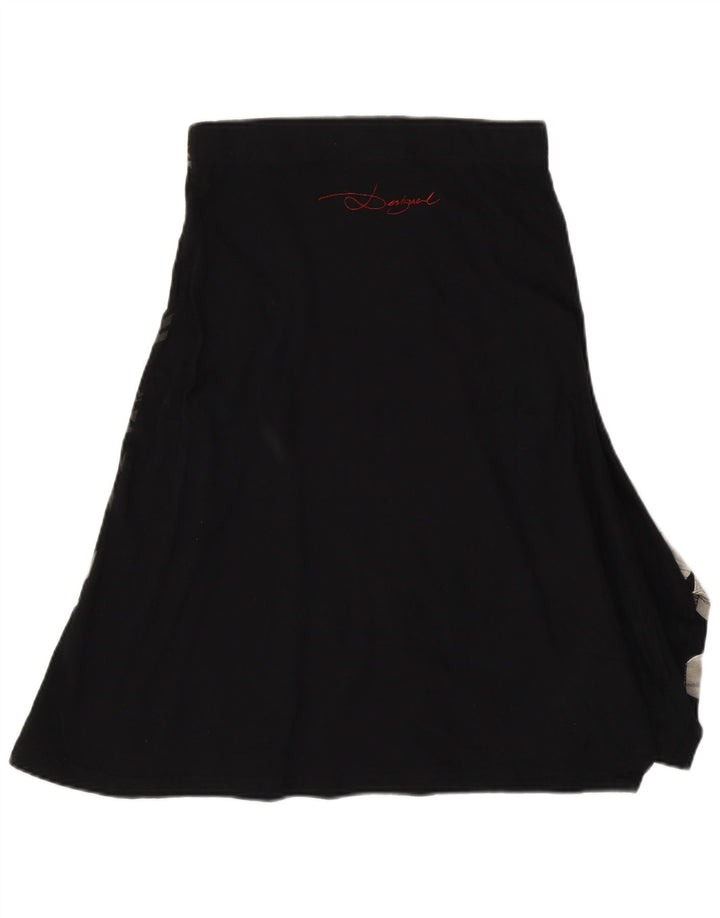 Desigual Kvinders Grafisk A-Line nederdel Small W26 Black Floral