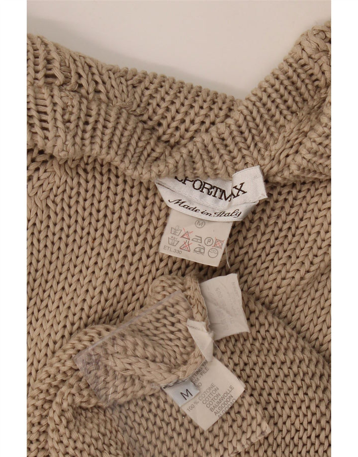 SPORTMAX Kortærmede Jumperkjole til kvinder UK 12 Medium Beige Bomuld