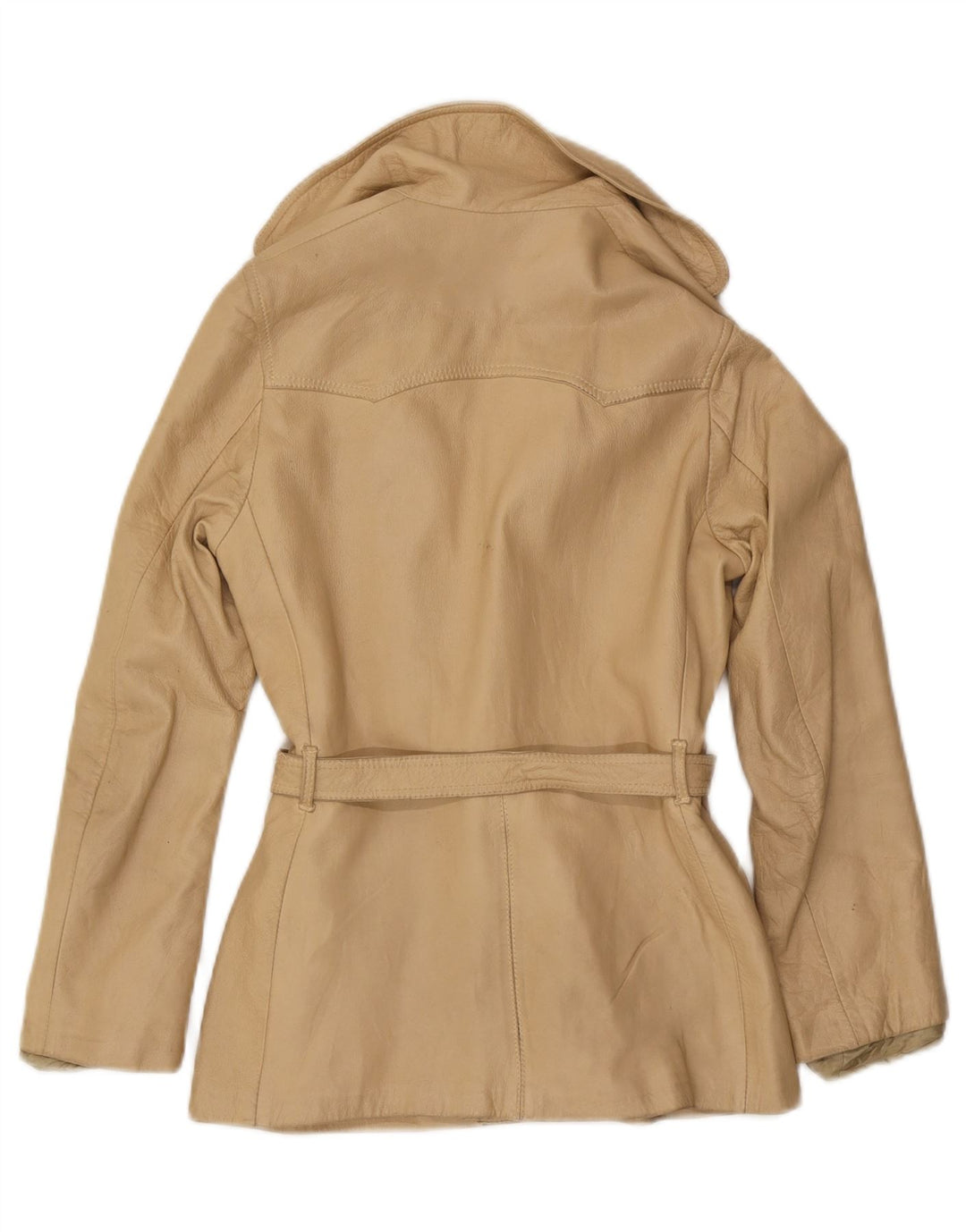 Vintage dame læderjakke IT 46 Large Beige