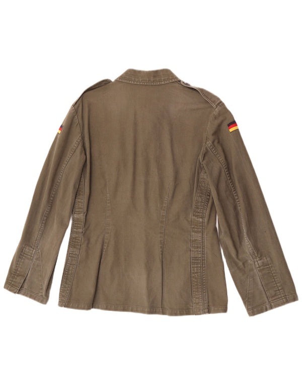 Vintage Militærskjorte til kvinder UK 10 Small Khaki