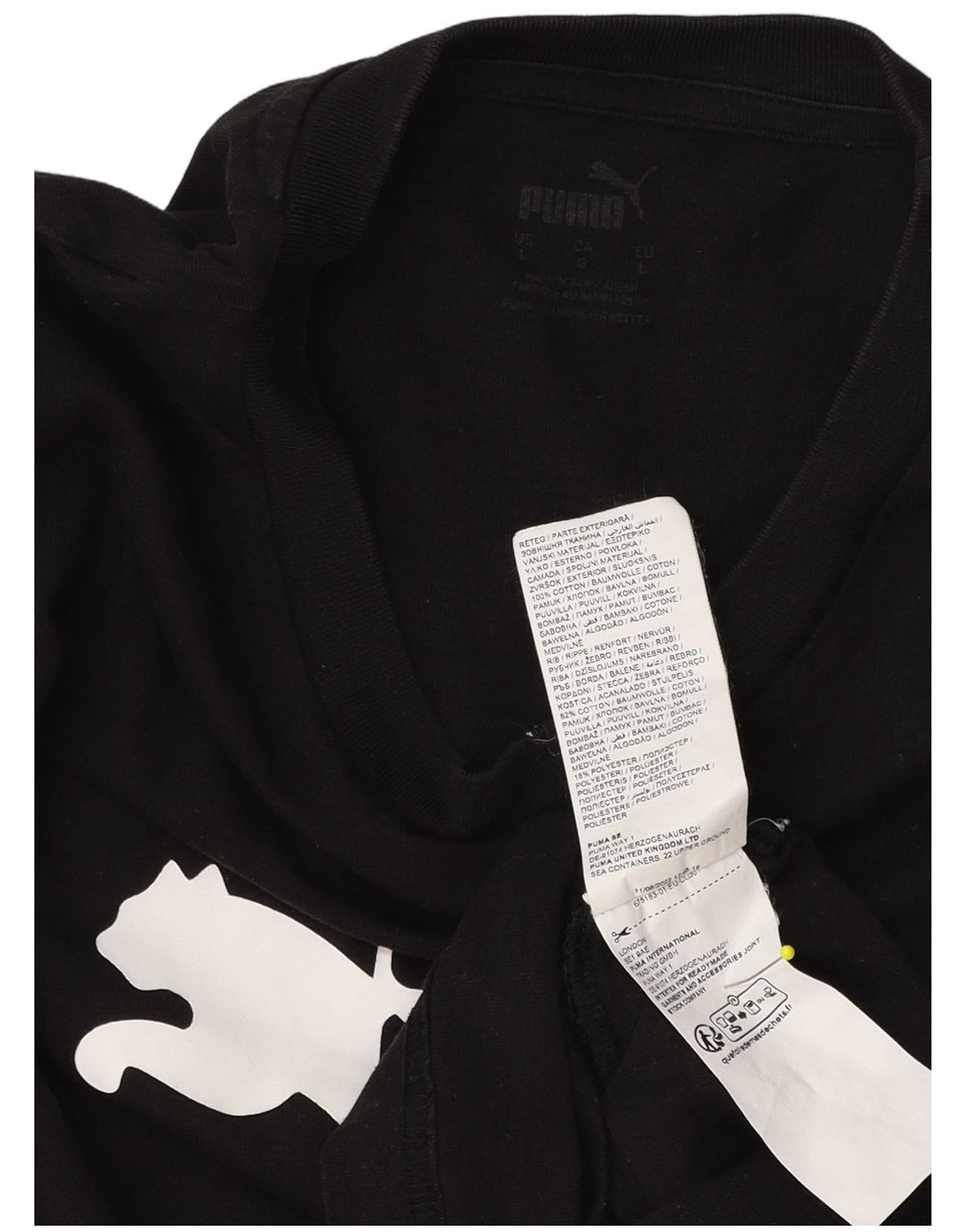 Puma Herre Grafisk T-Shirt Top Stor Sort Bomuld