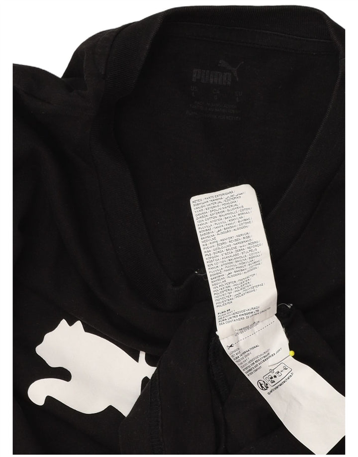 Puma Herre Grafisk T-Shirt Top Stor Sort Bomuld