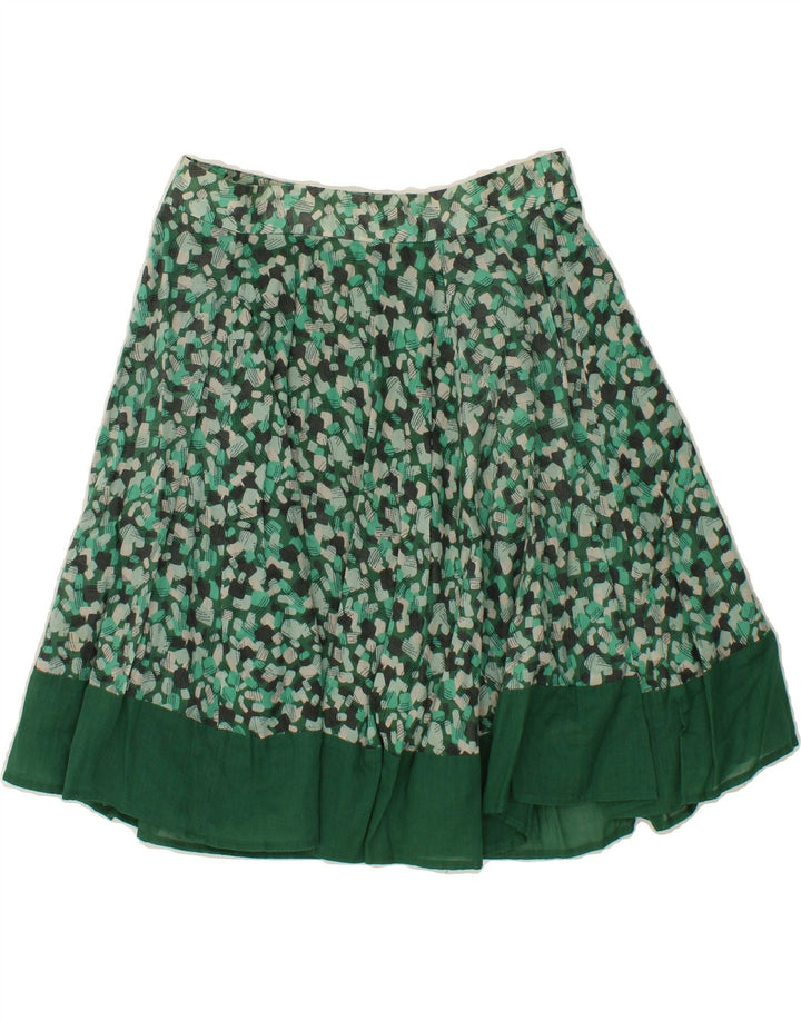 BENETTON Womens Abstract Pattern A-Line Skirt IT 42 Medium W28 Green Vintage Benetton and Second-Hand Benetton from Messina Hembry 