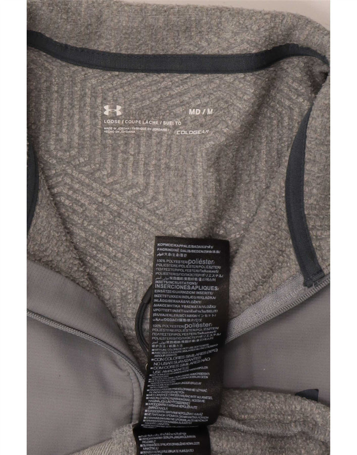 Under Armour Herre Cold Gear Zip Neck Pullover Træningsdragt Top Medium Grey