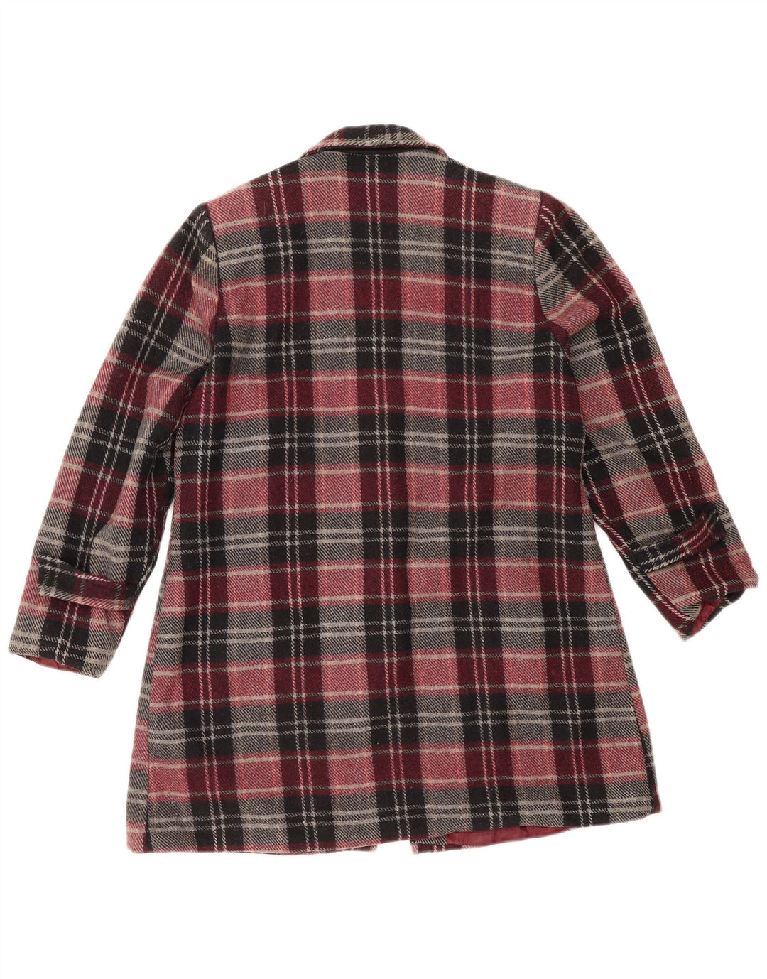 Vintage dameoverfrakke IT 48 XL Burgund ternet uld