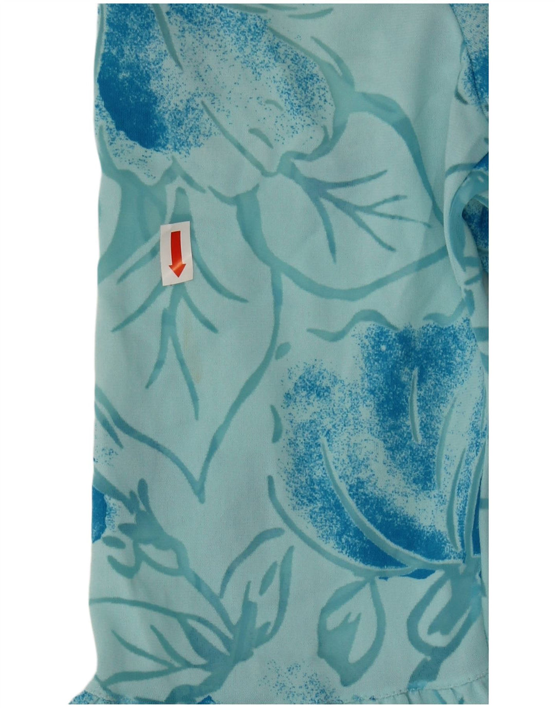 Imec Dame 3/4 Ærmet Se Through A-Line Kjole UK 12 Medium Blue Floral