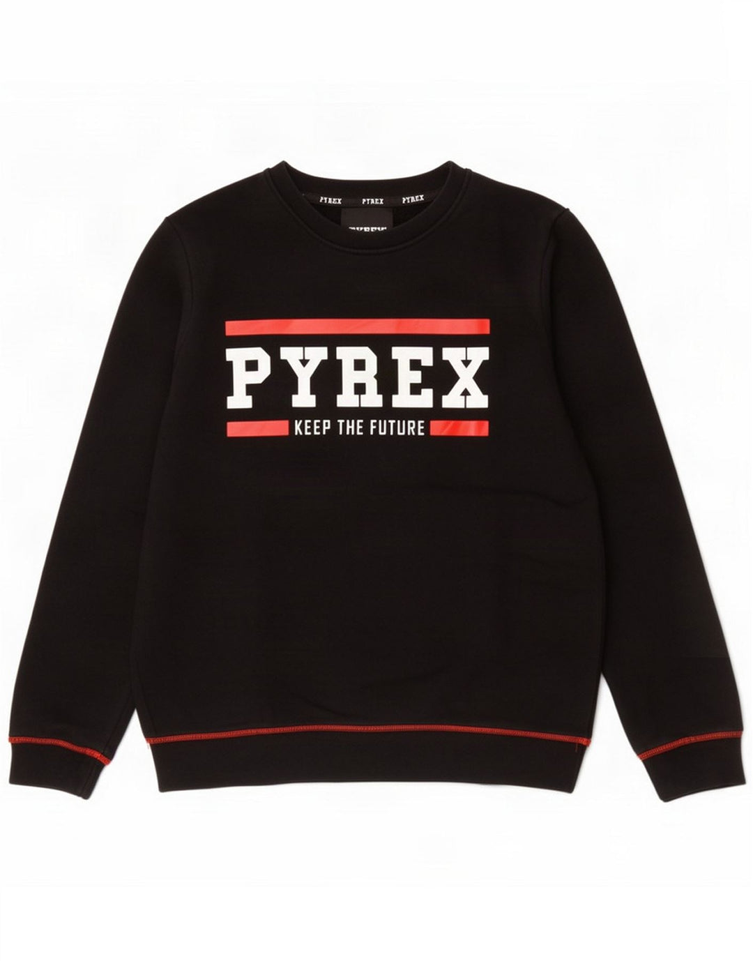 Pyrex grafisk sweatshirt til mænd Medium Sort Bomuld
