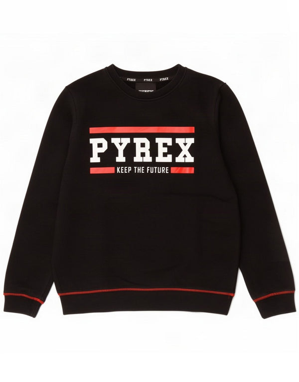 Pyrex Mens Graphic Sweatshirt Jumper Medium Black Cotton