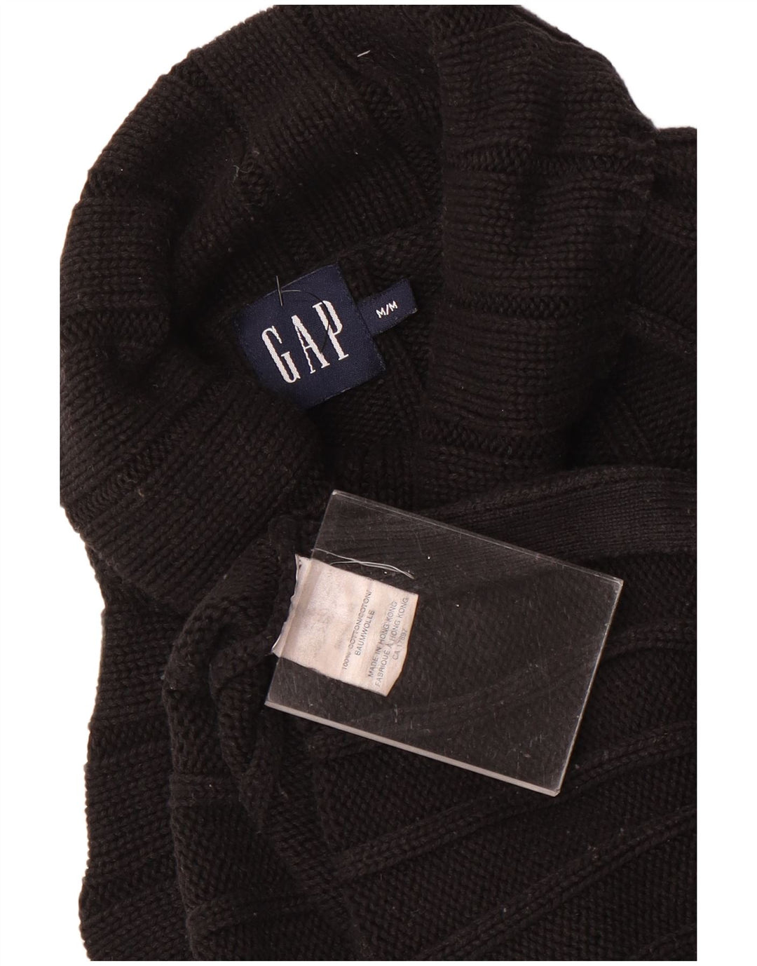 Gap Dame Roll Neck Jumper Sweater UK 14 Medium Sort Bomuld