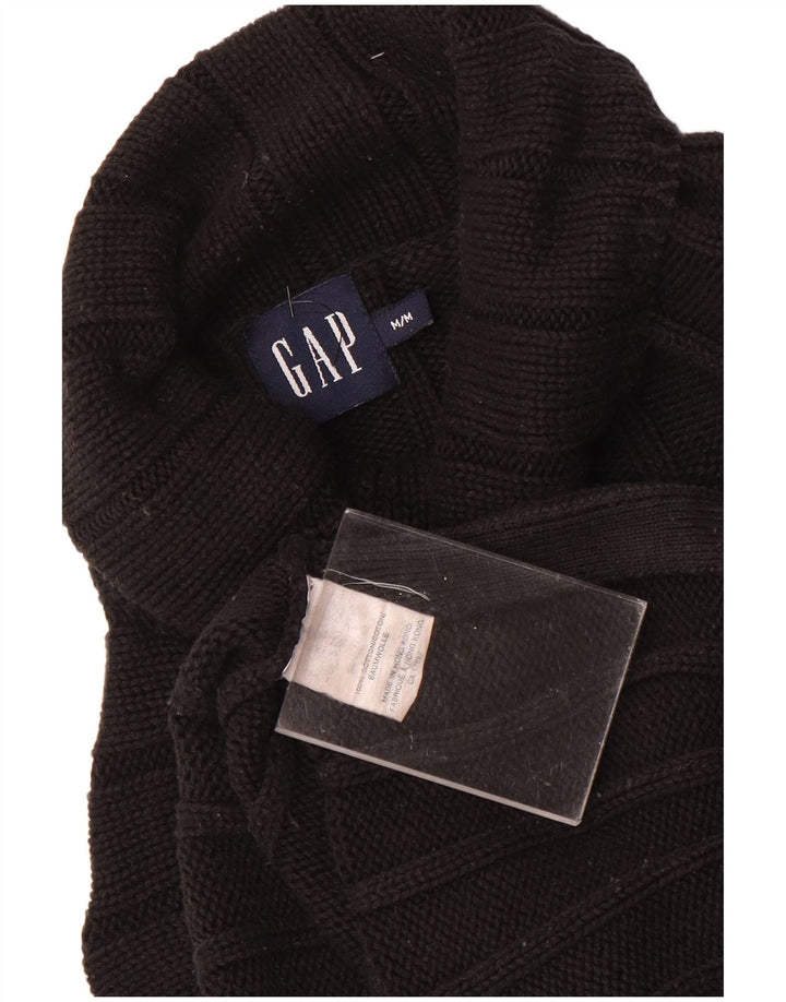 Gap Dame Roll Neck Jumper Sweater UK 14 Medium Sort Bomuld