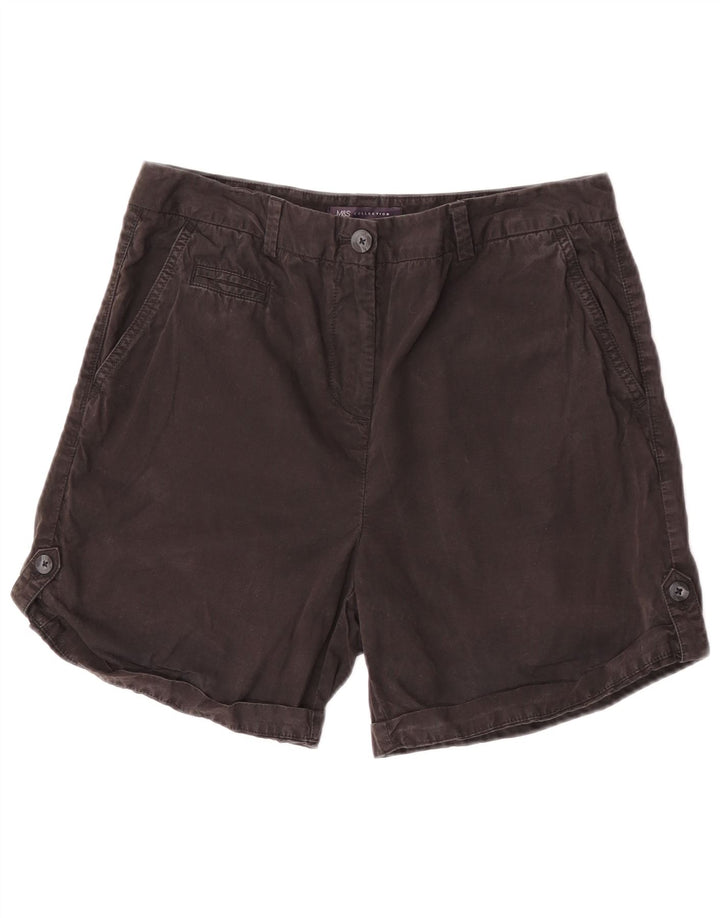 Marks & Spencer Chino Shorts til kvinder UK 12 Medium W30 Sort Bomuld