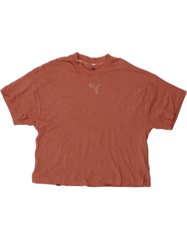 PUMA Womens Crop T-Shirt Top UK 14 Medium Pink Cotton Vintage Puma and Second-Hand Puma from Messina Hembry 