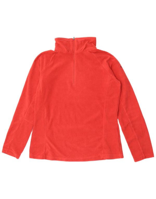 Columbia kvinders lynlås hals fleece trøje UK 16 store røde polyester