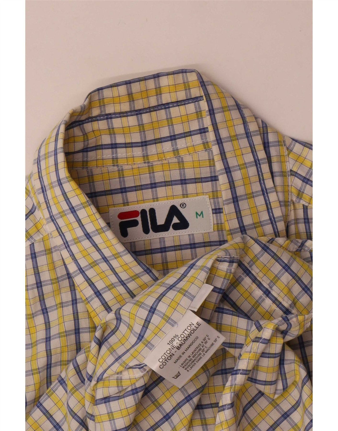 Fila Herre kortærmet skjorte medium gul ternet bomuld