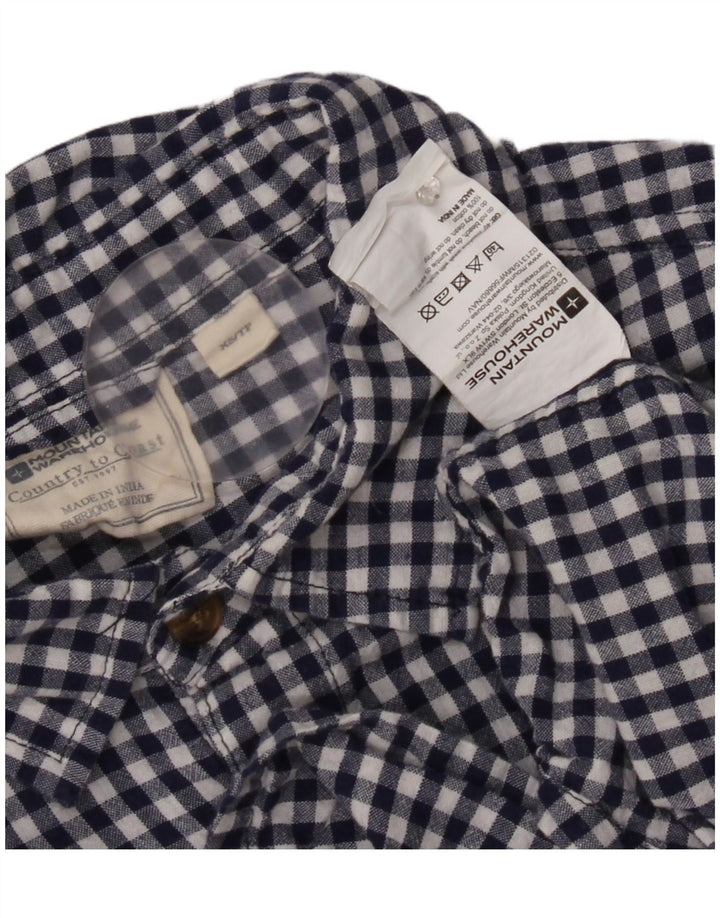 Mountain Warehouse Kortærmet Herreskjorte XS Blå Gingham Bomuld