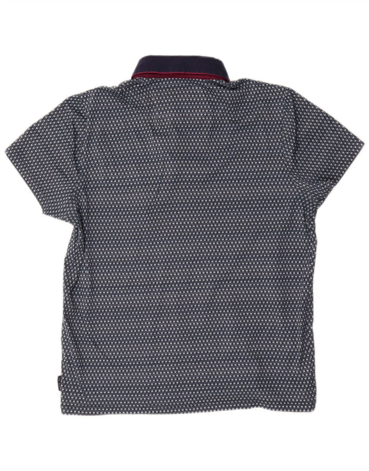 Ted Baker Herre poloskjorte str. 3 Medium Blue Geometric Cotton