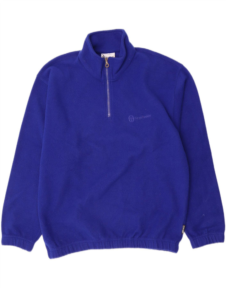 Sergio Tacchini Fleece Jumper med lynlås til mænd mellemblå polyester