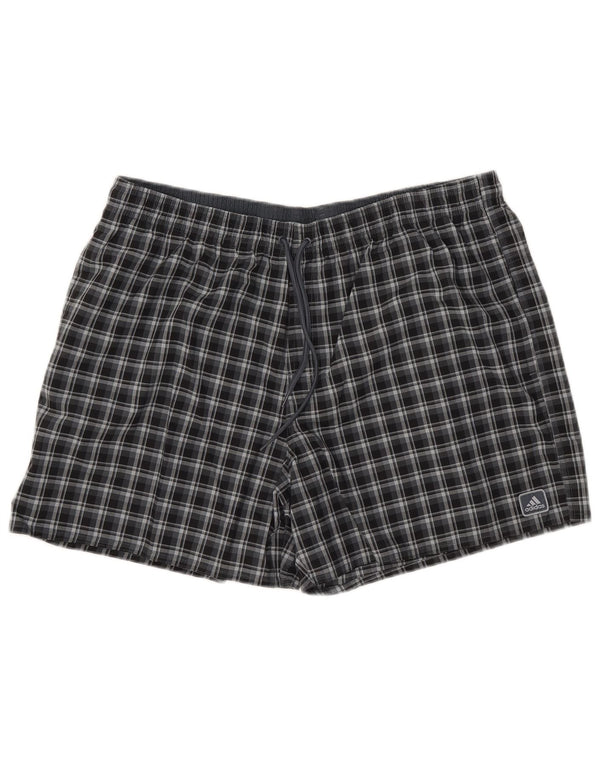 Adidas badeshorts til mænd XL marineblå ternet polyester