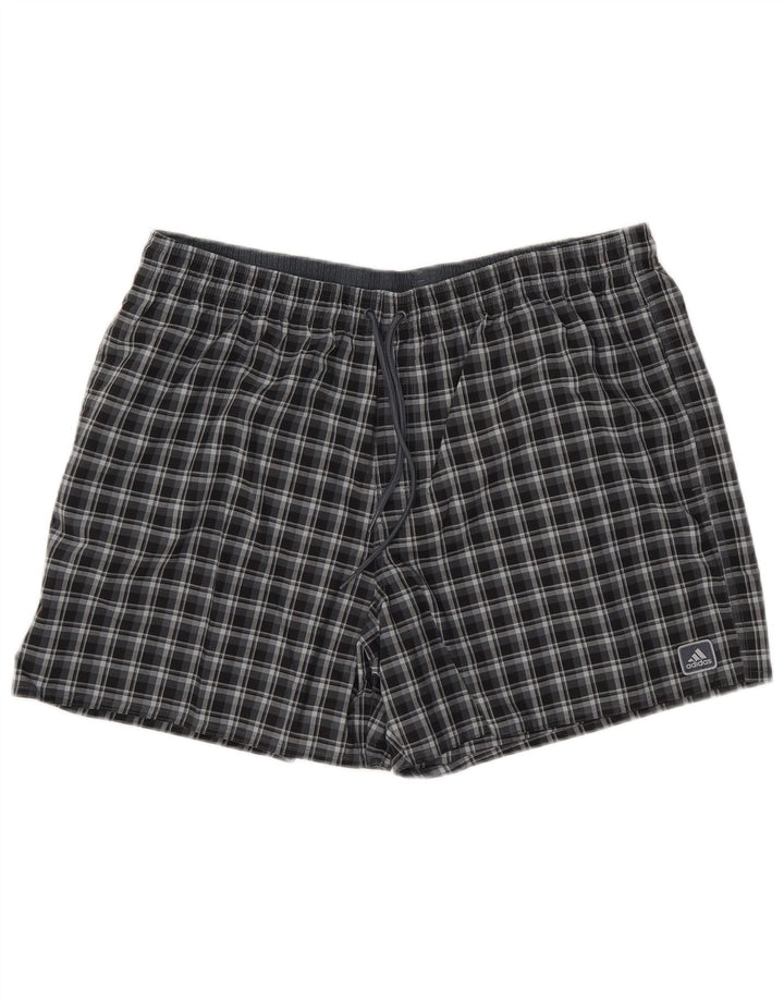 Adidas badeshorts til mænd XL marineblå ternet polyester