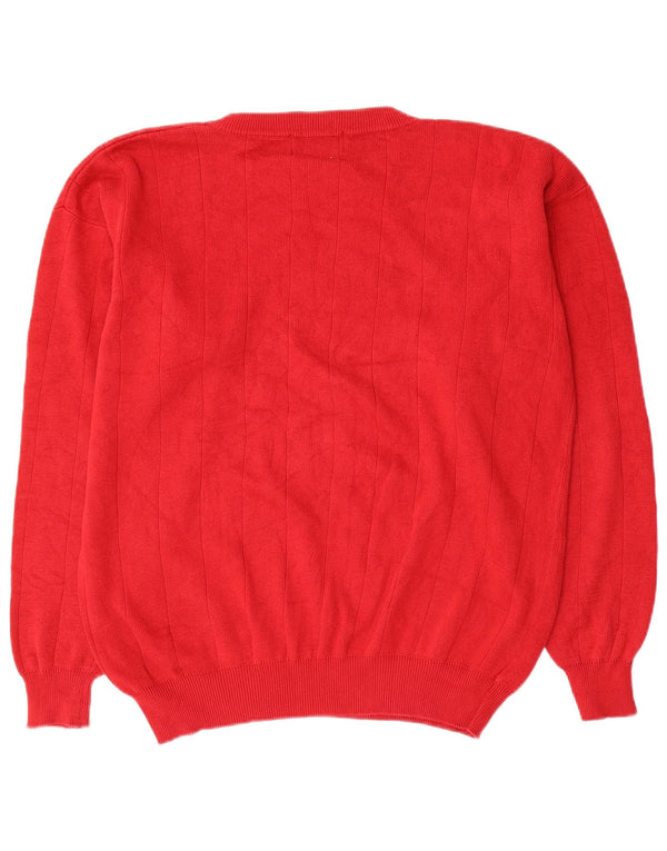 Chaps Ralph Lauren Herre Crew Neck Jumper Sweater Medium Rød Bomuld