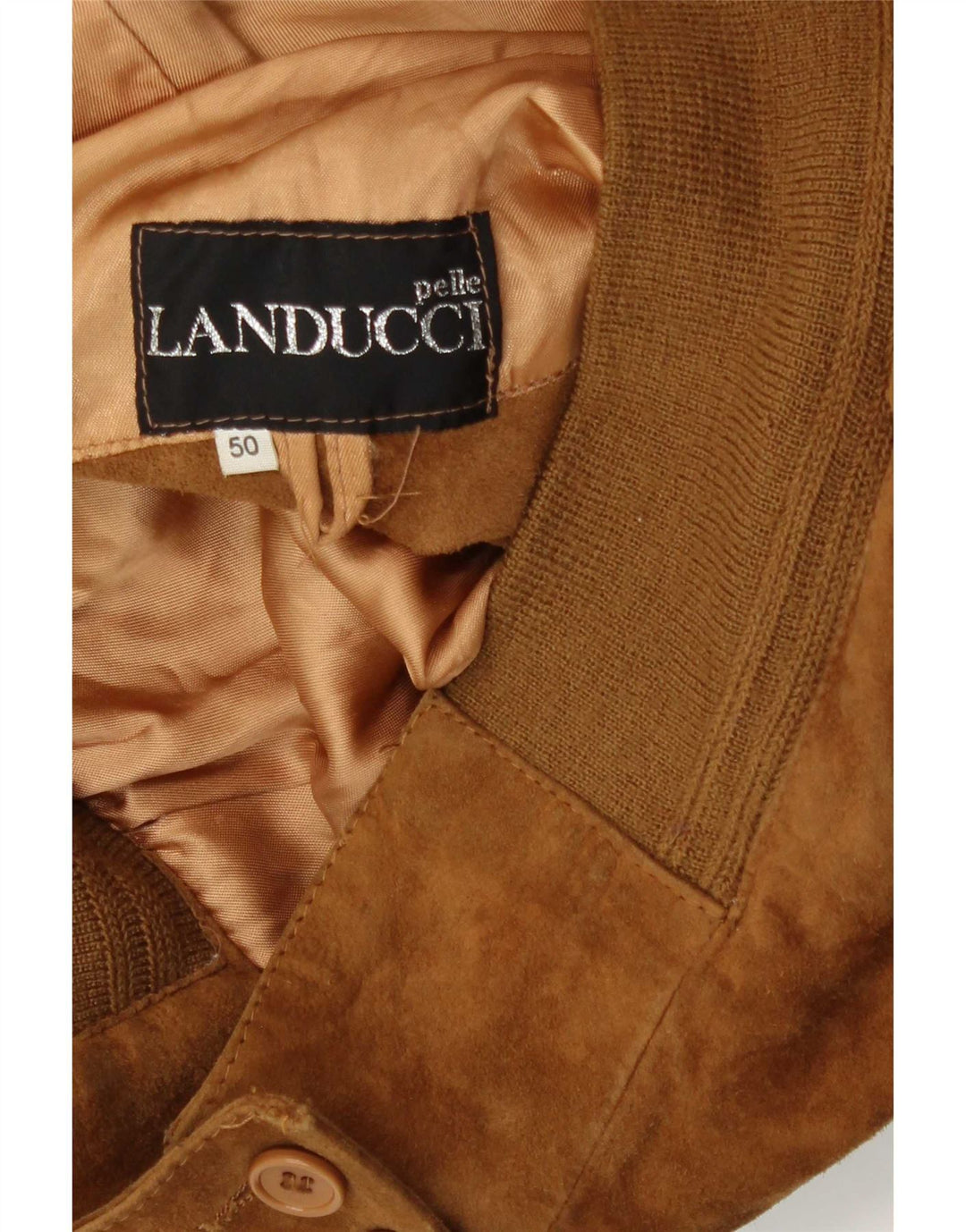 Vintage herre ruskind bomberjakke IT 50 Medium Beige Læder