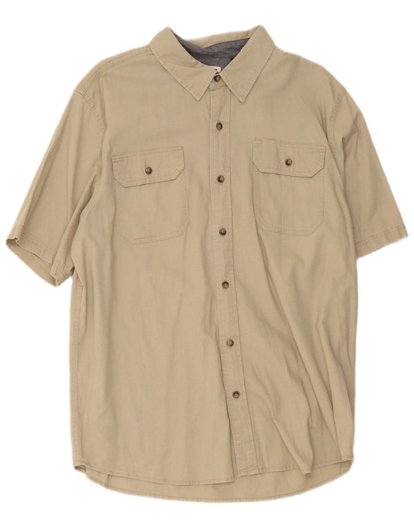 Wrangler Kortærmet Herreskjorte med normal pasform Stor Khaki Bomuld