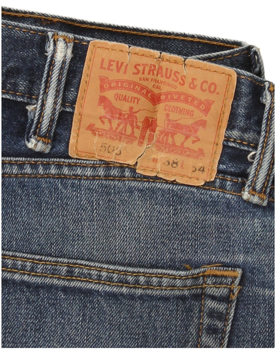 Levi's Herre 505 Straight Jeans W38 L34 Blå Bomuld