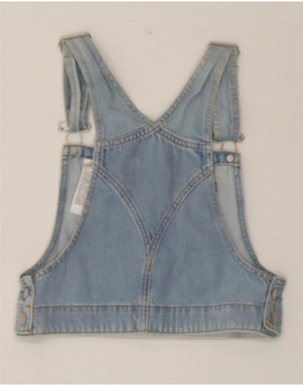 CALVIN KLEIN JEANS Dame Denim Crop Top UK 4 XS Blå Bomuld