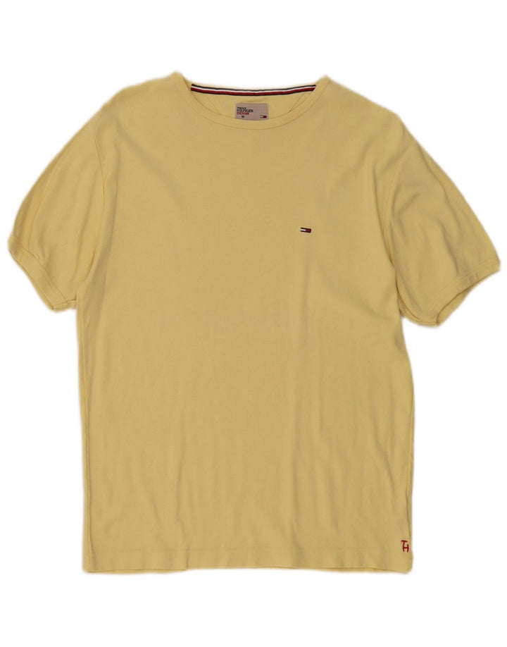 Tommy Hilfiger Herre T-Shirt Top Medium Gul Bomuld
