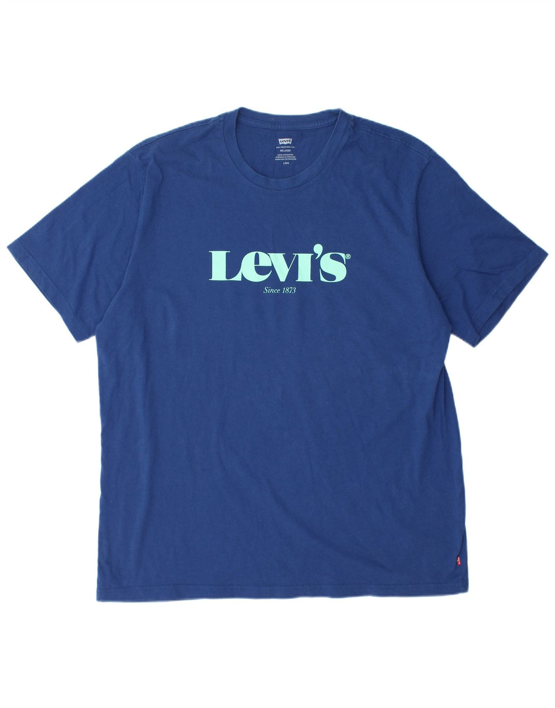 LEVI'S Herre afslappet grafisk T-shirt Top Stor marineblå