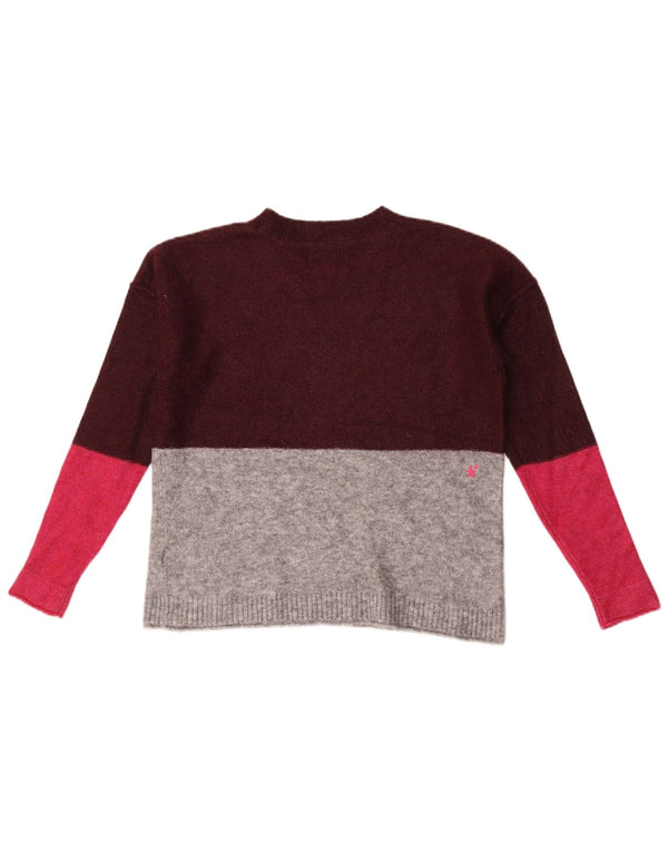 White Stuff Womens Crop Crew Neck Jumper Sweater UK 10 Small Burgundy